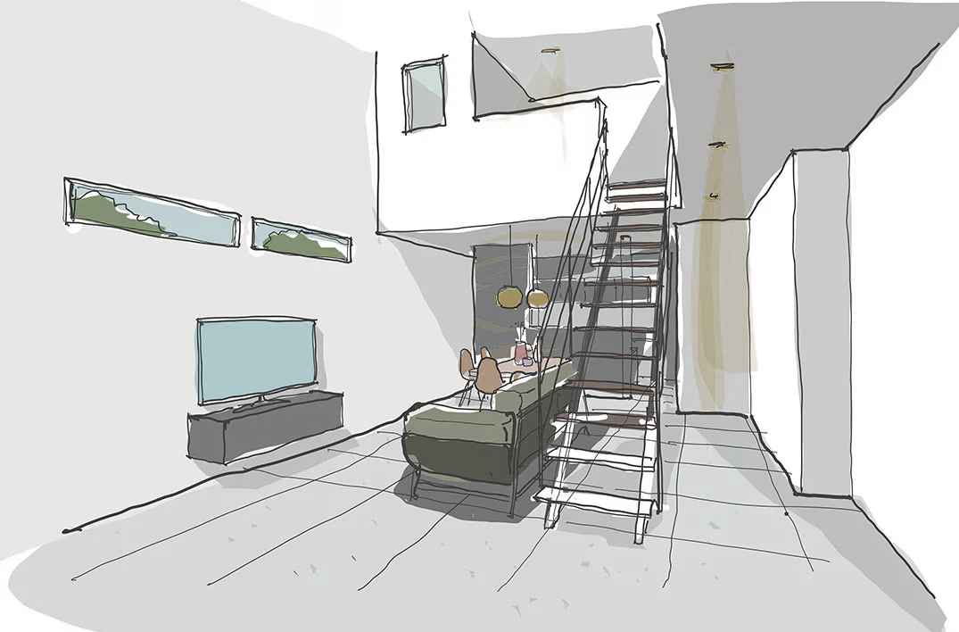 自由な室内動線 イラスト02