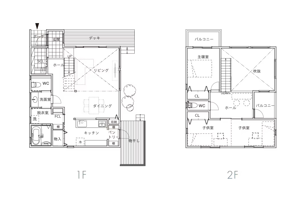 自由な室内動線 間取り