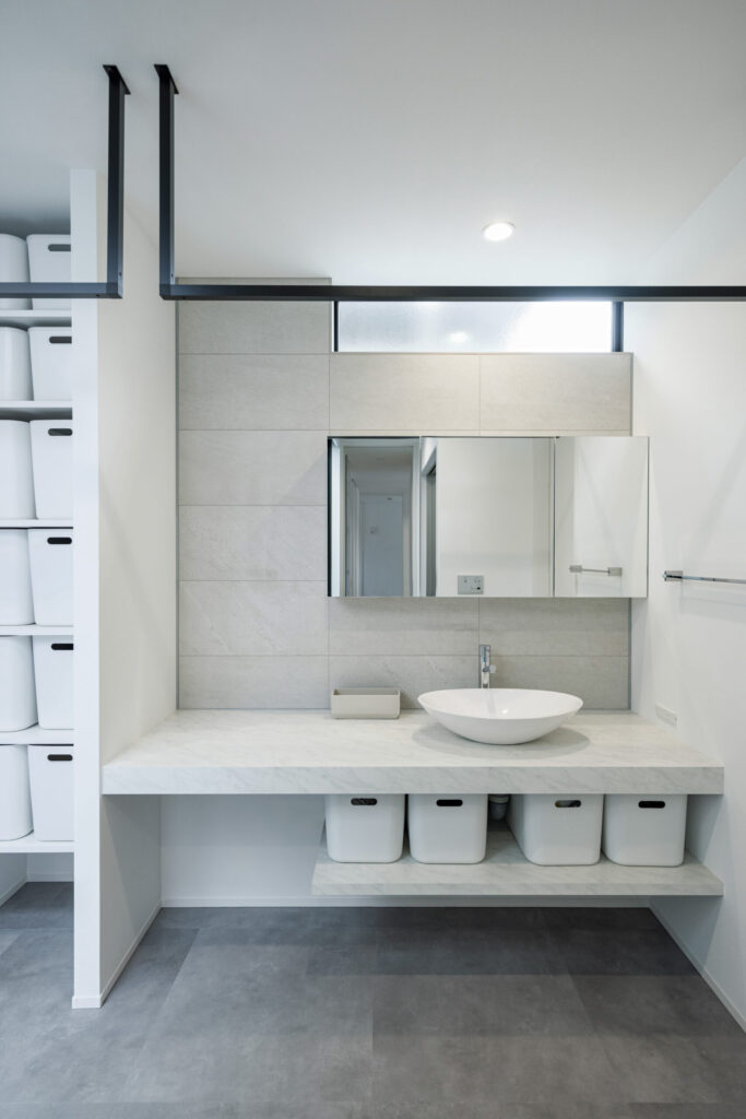 落ち着いた洗面スペース